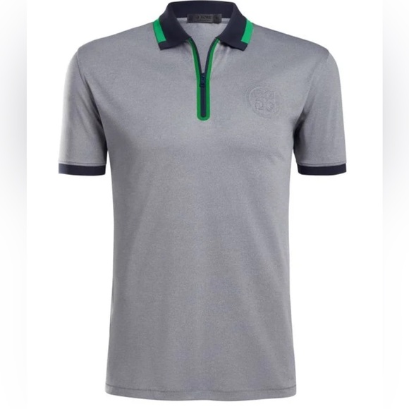 G/FORE Other - G4 Men's 1/4 Zip Gray Golf Polo Shirt with Green And Navy Accents-Size M NWT⛳️⛳️